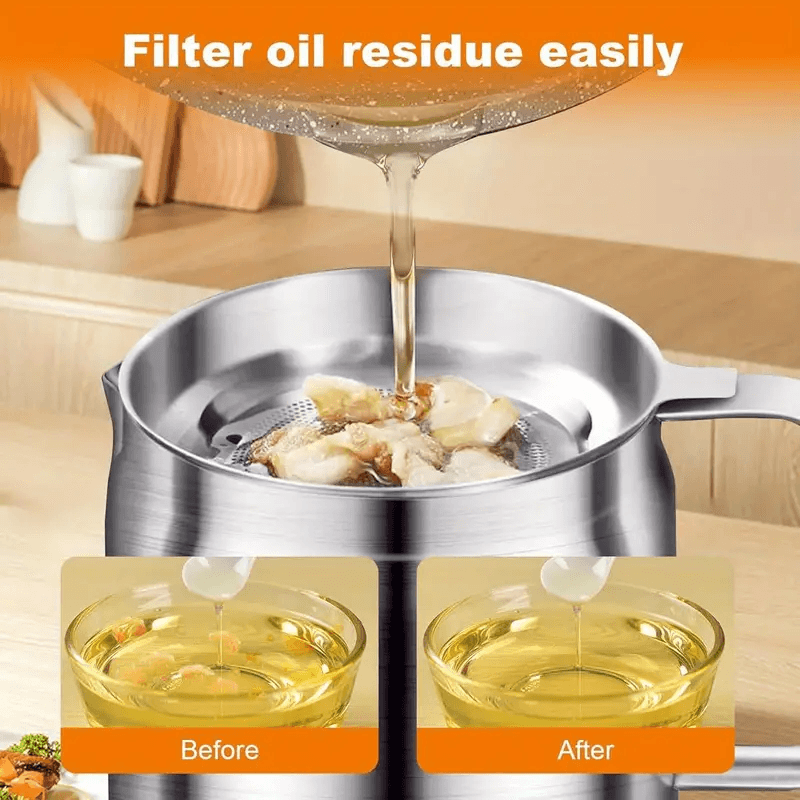Stainless Steel Oil Filter Pot – Fine Mesh Strainer with Fry Basket - KitchenCraftedGoods