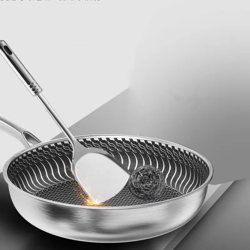 Tri - Ply 316 Stainless Steel Frying Pan – Honeycomb Nonstick Skillet - KitchenCraftedGoods