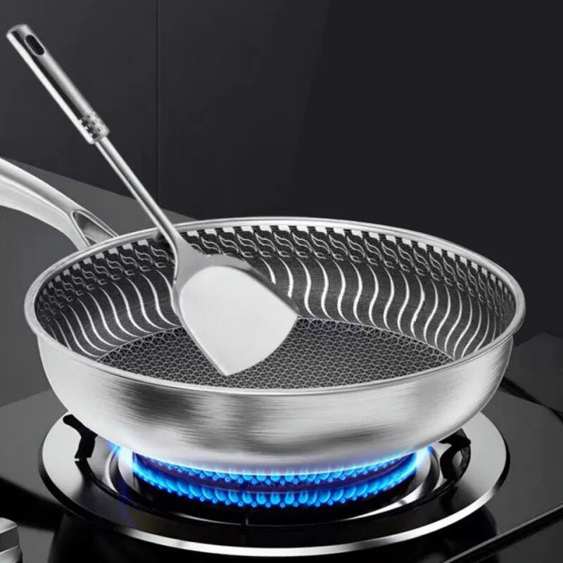 Tri - Ply 316 Stainless Steel Frying Pan – Honeycomb Nonstick Skillet - KitchenCraftedGoods