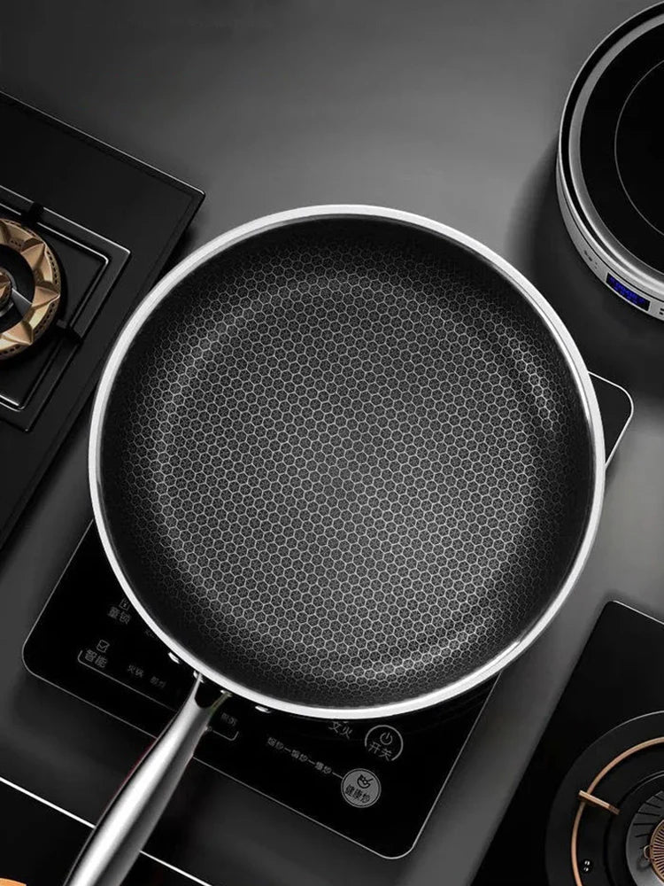 Tri - Ply 316 Stainless Steel Frying Pan – Honeycomb Nonstick Skillet - KitchenCraftedGoods