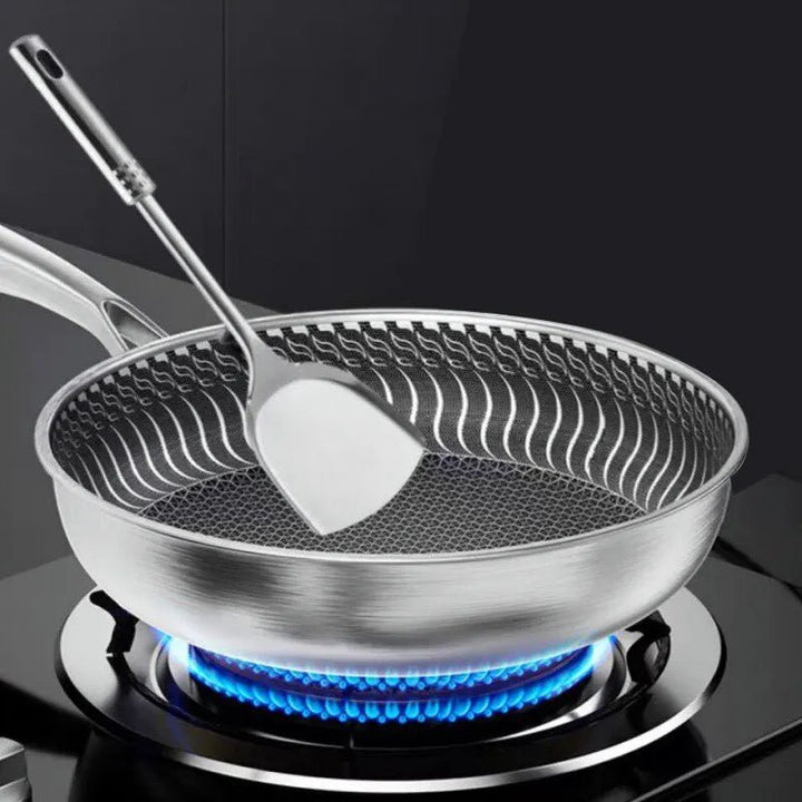 Tri - Ply 316 Stainless Steel Frying Pan – Honeycomb Nonstick Skillet - KitchenCraftedGoods