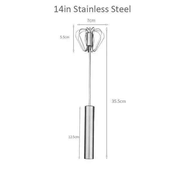 Semi-Automatic Stainless Steel Egg Beater Manual Whisk