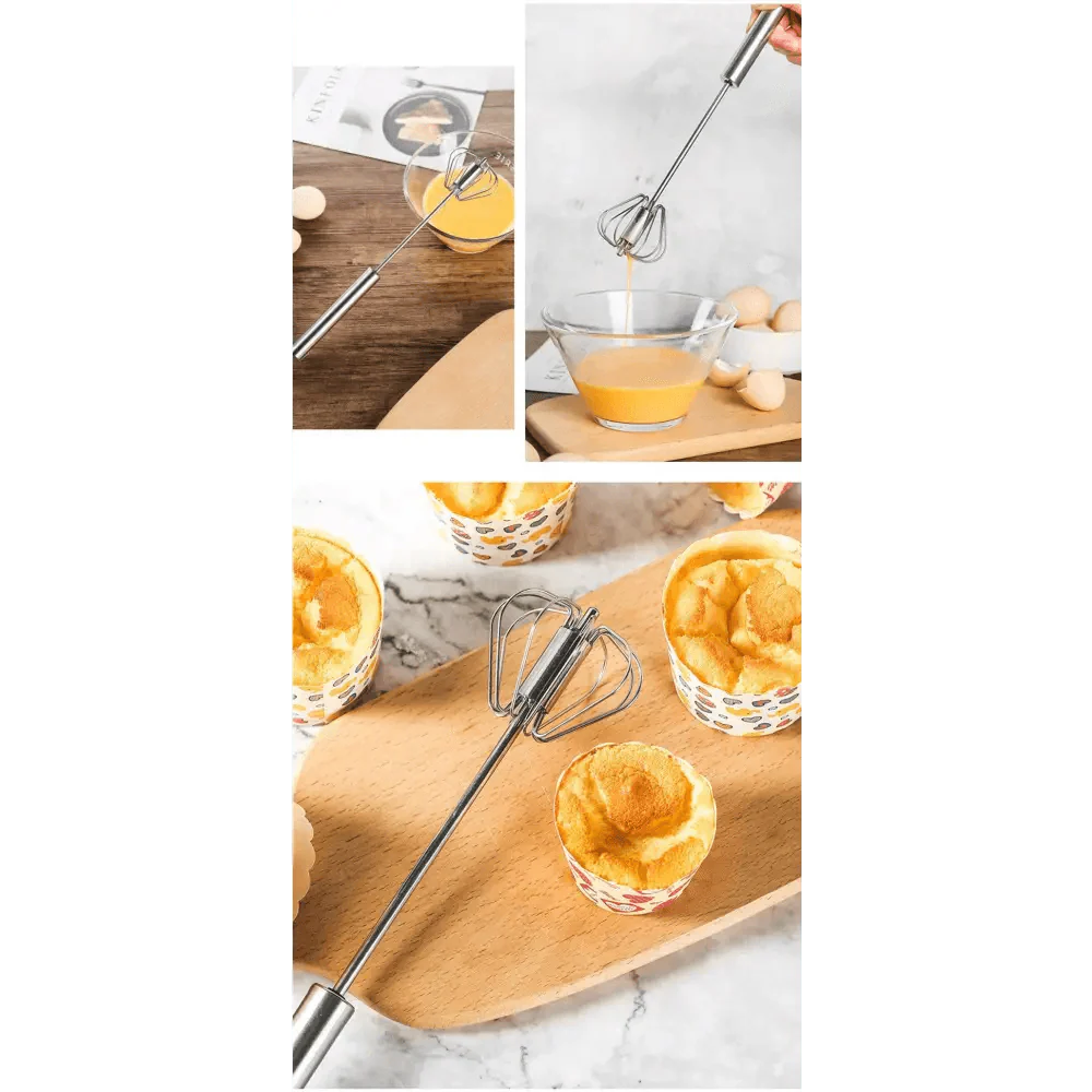 Semi-Automatic Stainless Steel Egg Beater Manual Whisk