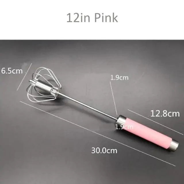 Semi-Automatic Stainless Steel Egg Beater Manual Whisk